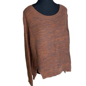 MONK & LOU Oversized Knit Sweater Rust Colour Brown Boho Indie Sleeze Zipper